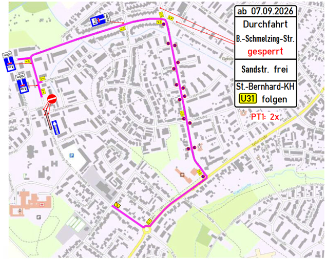 Bauarbeiten in der Bürgermeister-Schmelzing-Straße